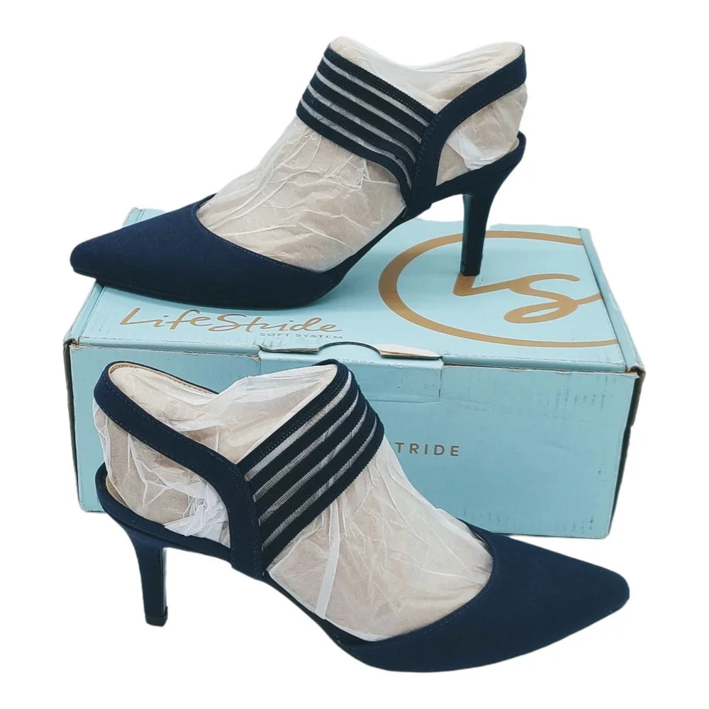 LifeStride Womens Sanya Navy Pumps‎ Dress Heels Shoes 7 M